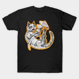 Halloween Mummy Cat Grey T-Shirt